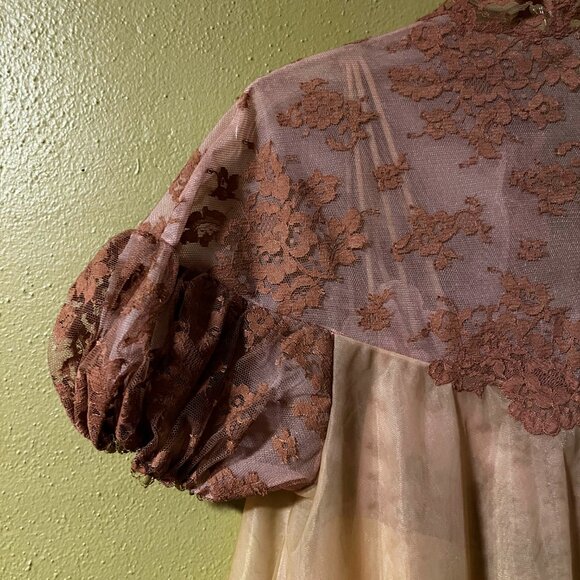 Vintage 1950's Vanity Fair Nylon Lace Nightgown & Robe Set | Size 34 - Picture 8 of 10